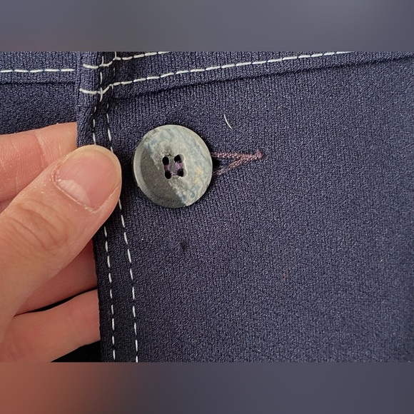 Vintage contrast stitching navy blazer - Picture 9 of 16